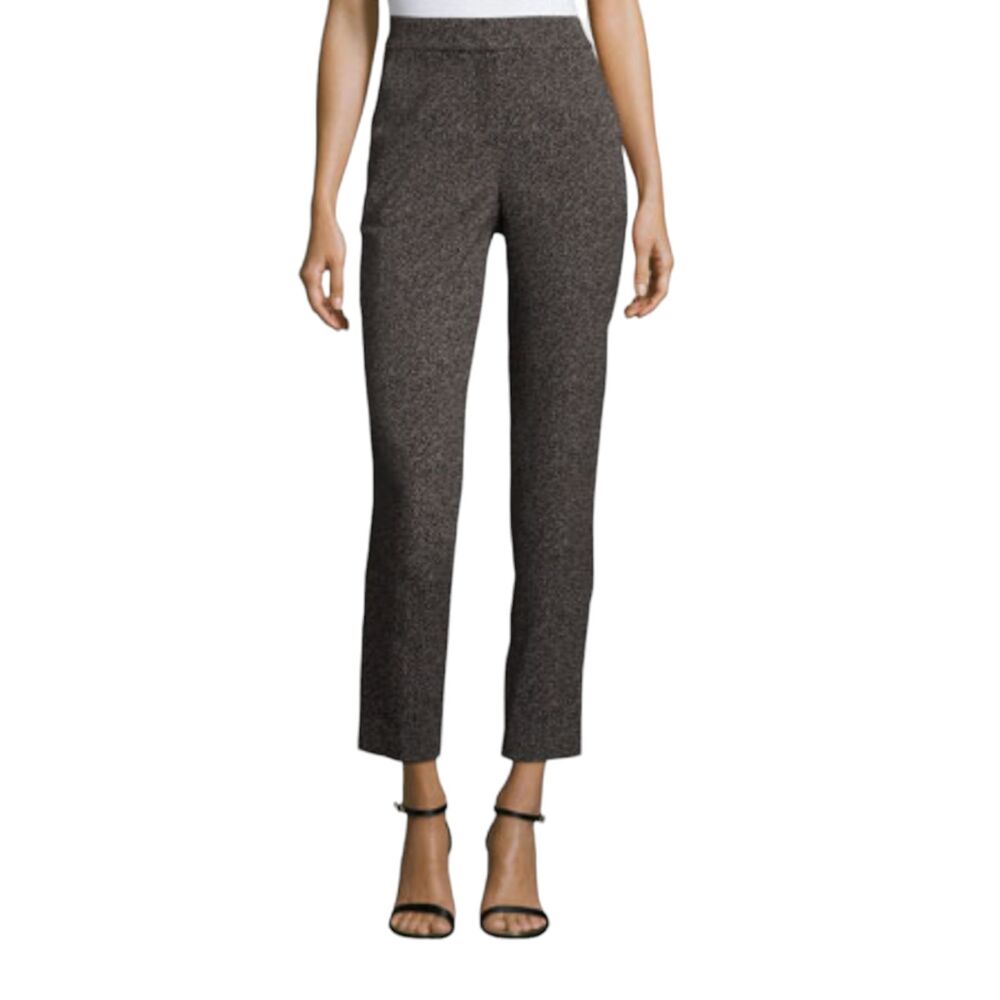 8 31x27 St. John Emma Crop Ankle Pants Black Pin Dot Caviar Bianco Trouser Polka